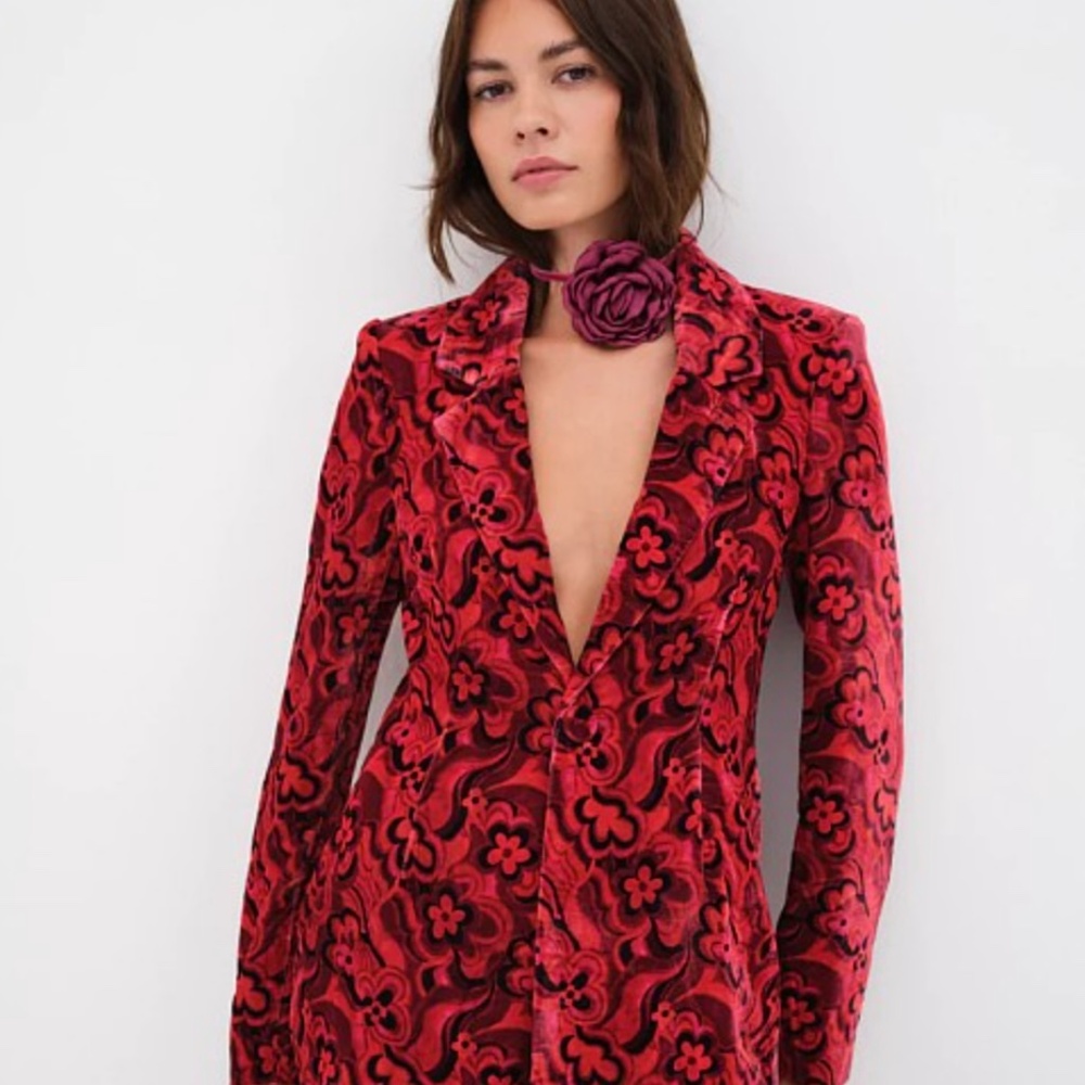 For Love & Lemons Penny Velvet Blazer Jacket
